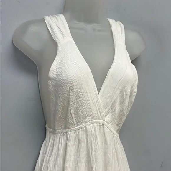 Salty Lemon White Tiered Boho Midi Dress – Size Small - Picture 2 of 6